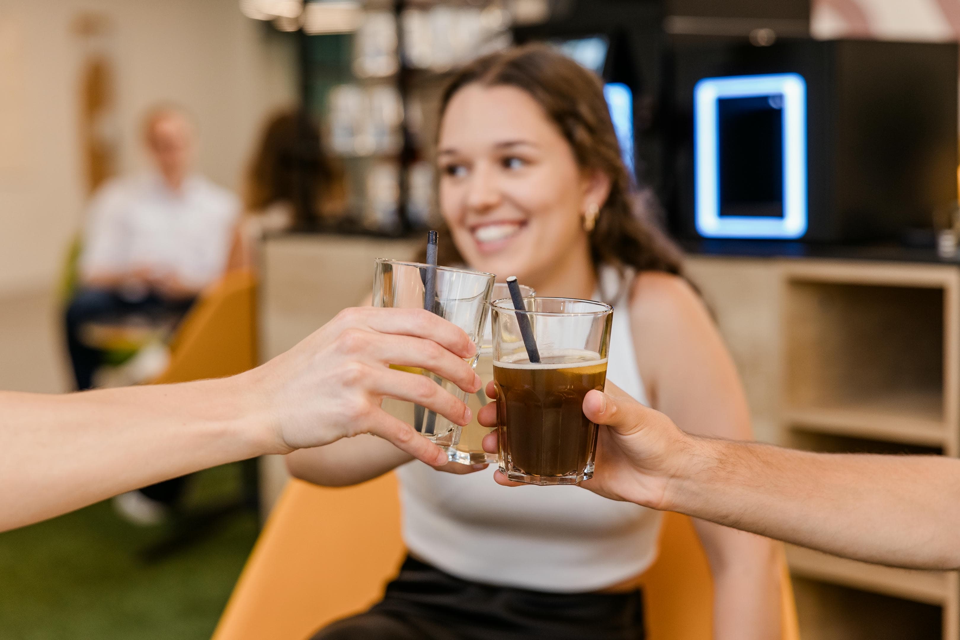 Young lady with a drink