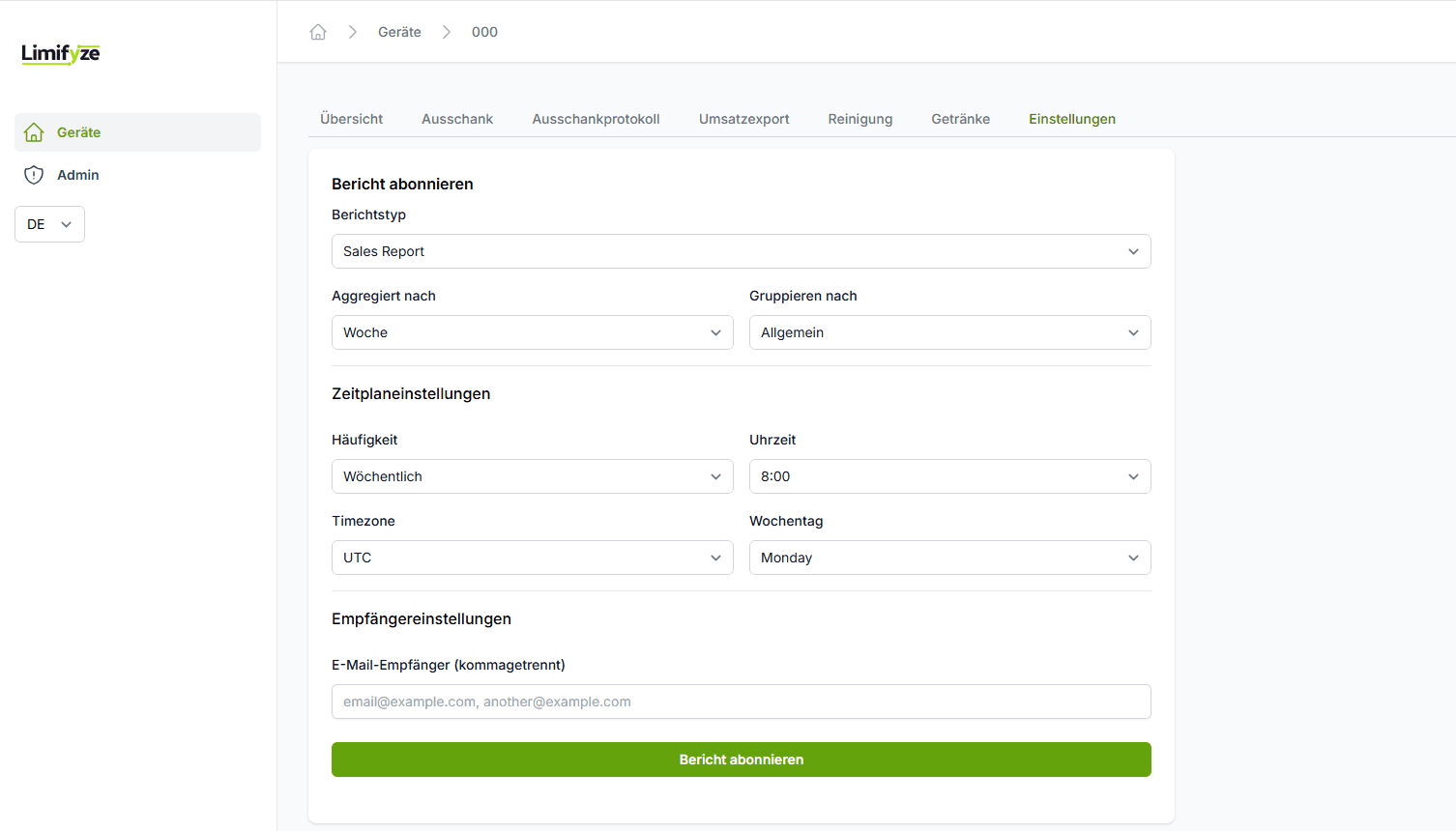 LimIoT: Umsatzexport automatisch per Mail